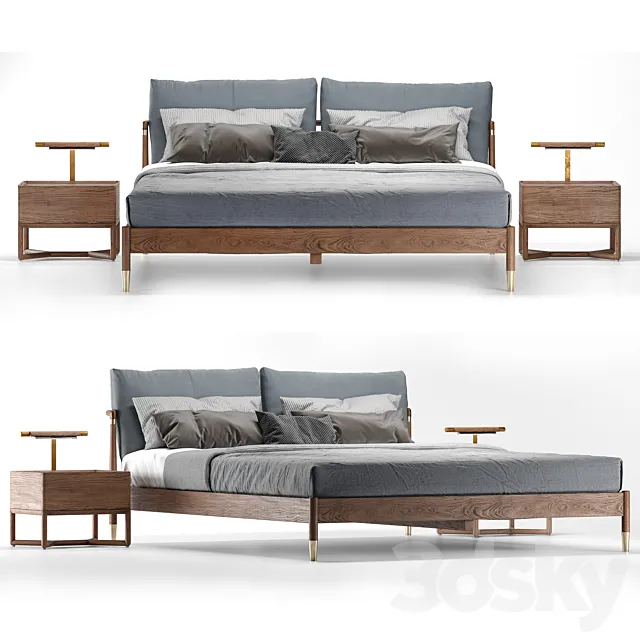 Scandinavian style bed 3DModel