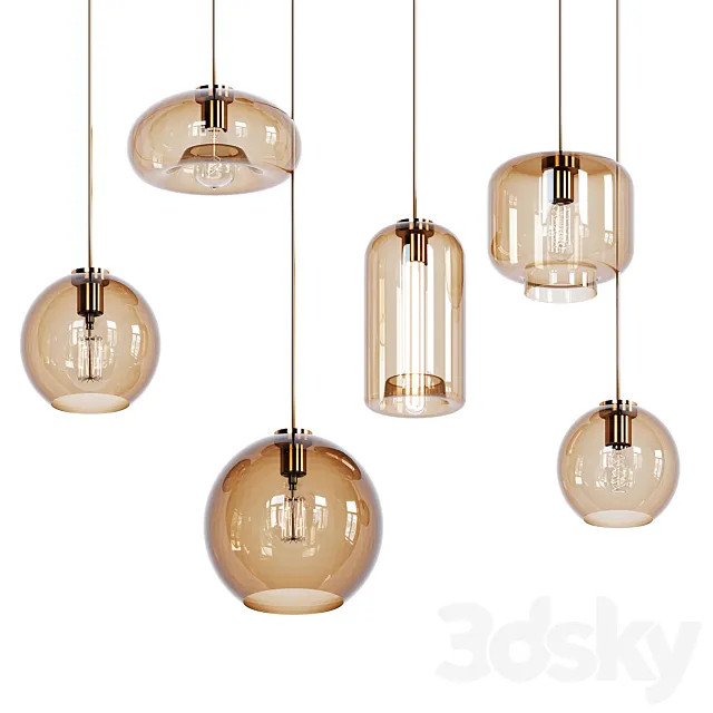 Scandinavian style pendant lamp 3D Model