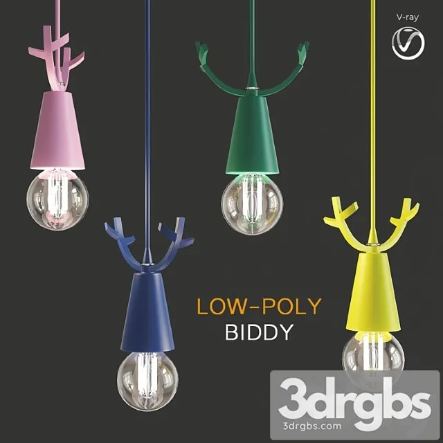 Scandlight biddy chandelier (low poly) 3D Model Free