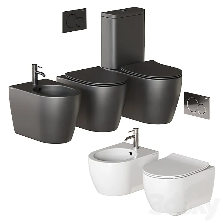 Scarabeo Ceramiche Moon Full Set WC 3D Model Free