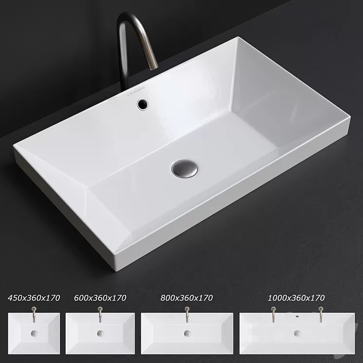 Scarabeo Ceramiche Teorema 2.0 Built-in Washbasin 3D Model