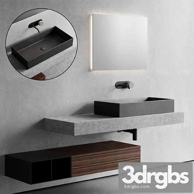 Scarabeo Ceramiche Topline Vanity Unit Set 1 3D Model Free