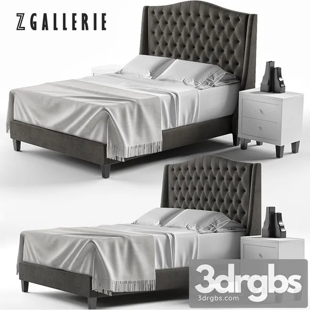 Scarlett Tufted Bed 3D Model Free