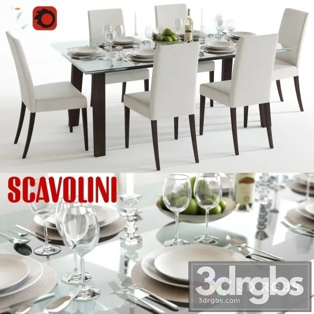 Scavolini Aire Table and Kuadra Chair 3D Model Free