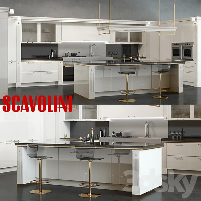 Scavolini Baccarat Kitchen White 3DModel