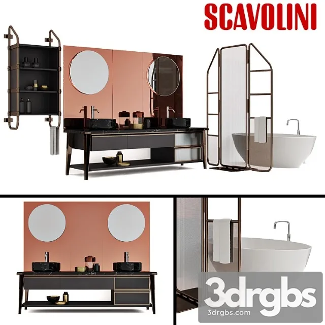 Scavolini Diesel Open Workshop Bathroom set 3D Model Free
