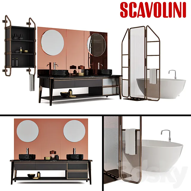Scavolini Diesel Open Workshop Bathroom set 3D Model