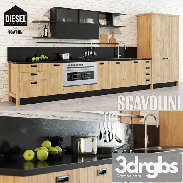 Scavolini Diesel Social Kitchen 1 3D Model Free