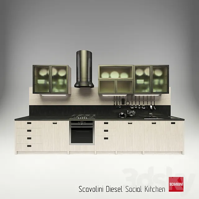 scavolini diesel social kitchen 3D Model