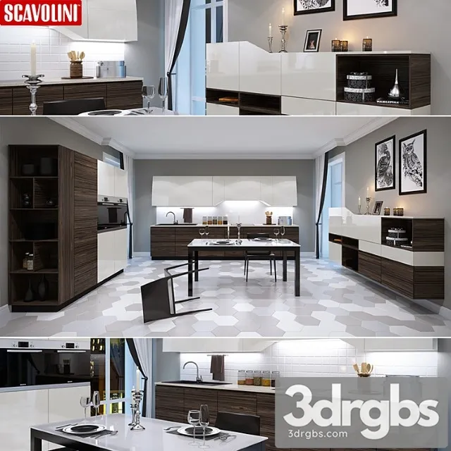 Scavolini Flux Swing Lineare 3D Model Download