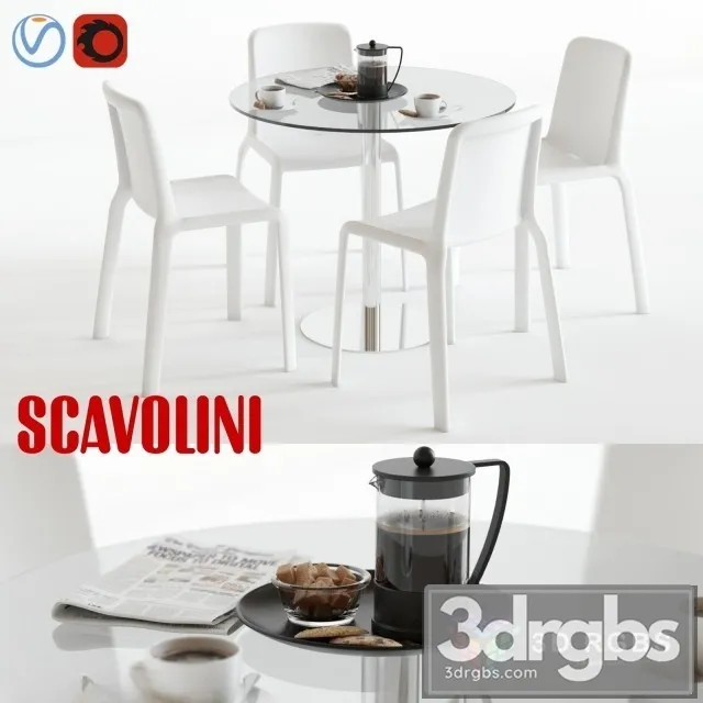 Scavolini Loop Snow Set 3D Model Free