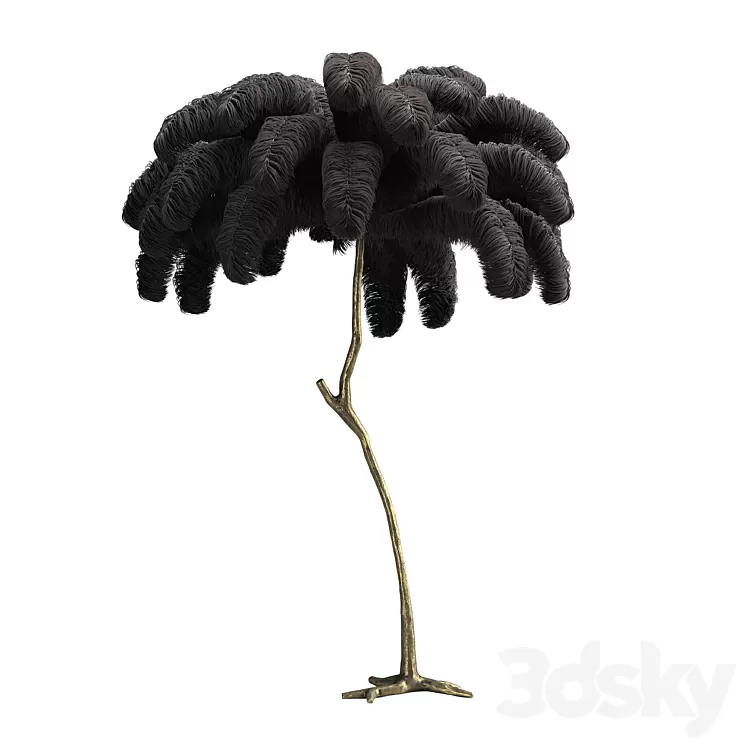 Scenery from ostrich feathers