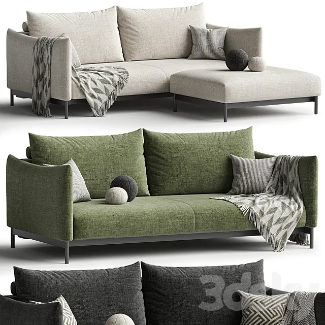 Schlafsofa Malloy Metall schwarz 3D Model