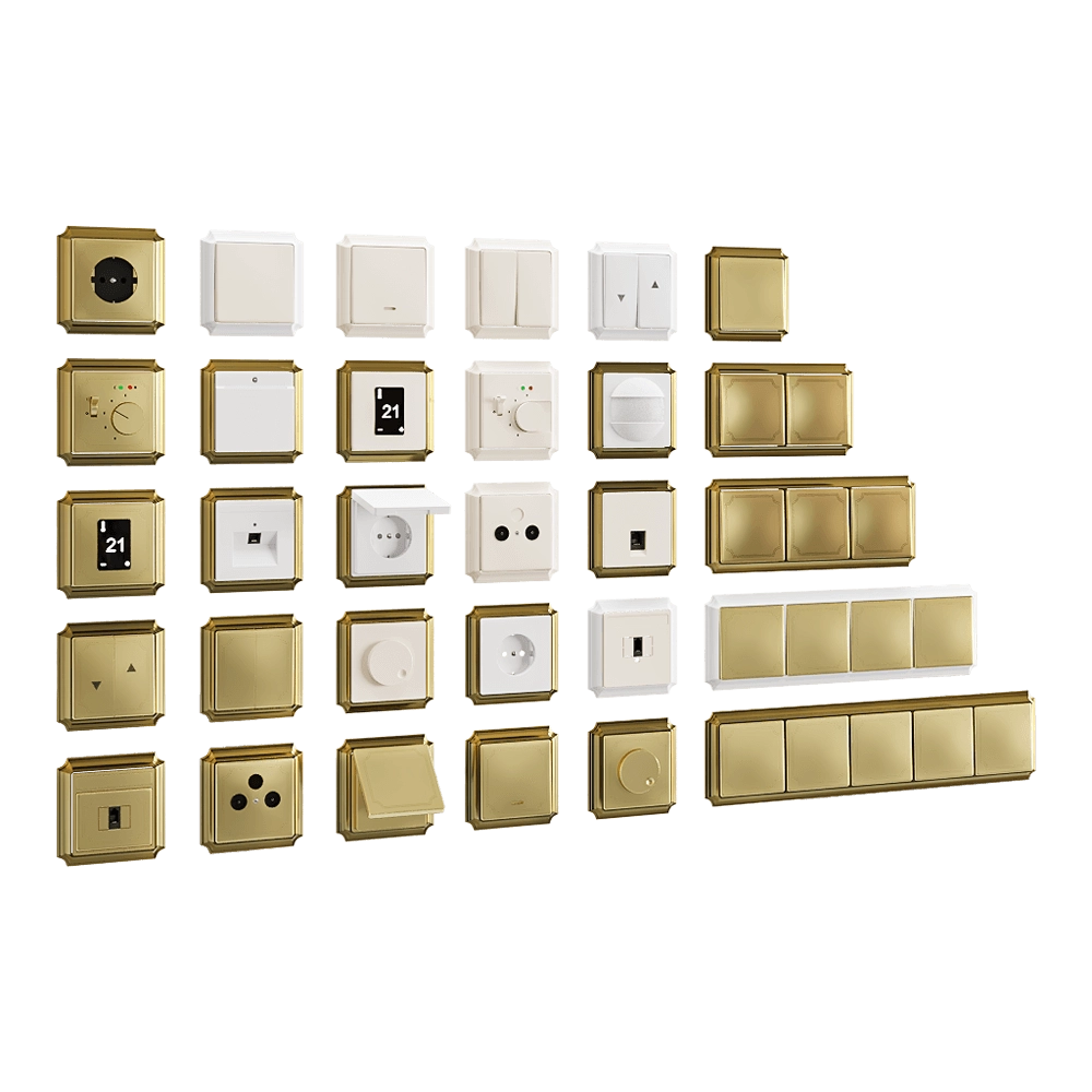 Schneider Electric - Sockets and switches Antique 3D Model
