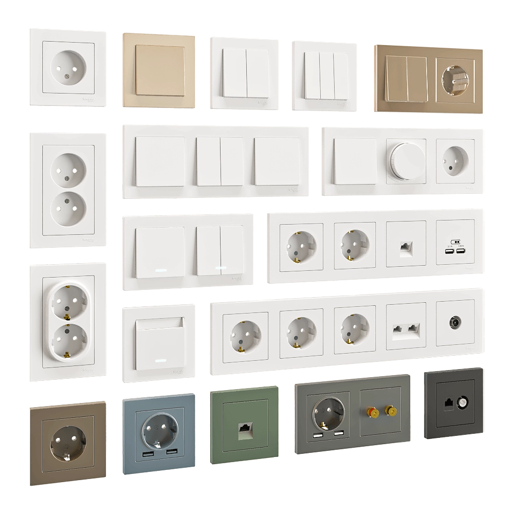 Schneider Electric - Sockets and switches Atlas Design 3D Model