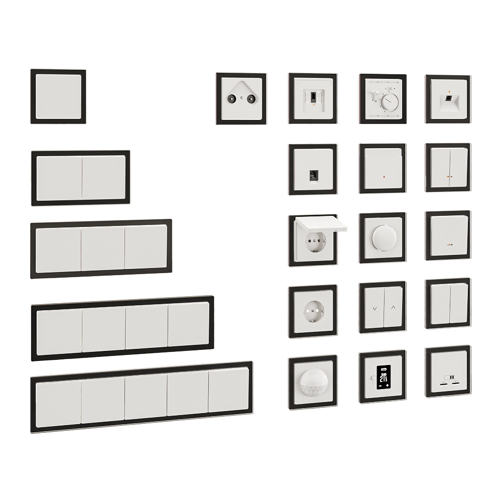 Schneider Electric - Sockets and switches D life 3D Model