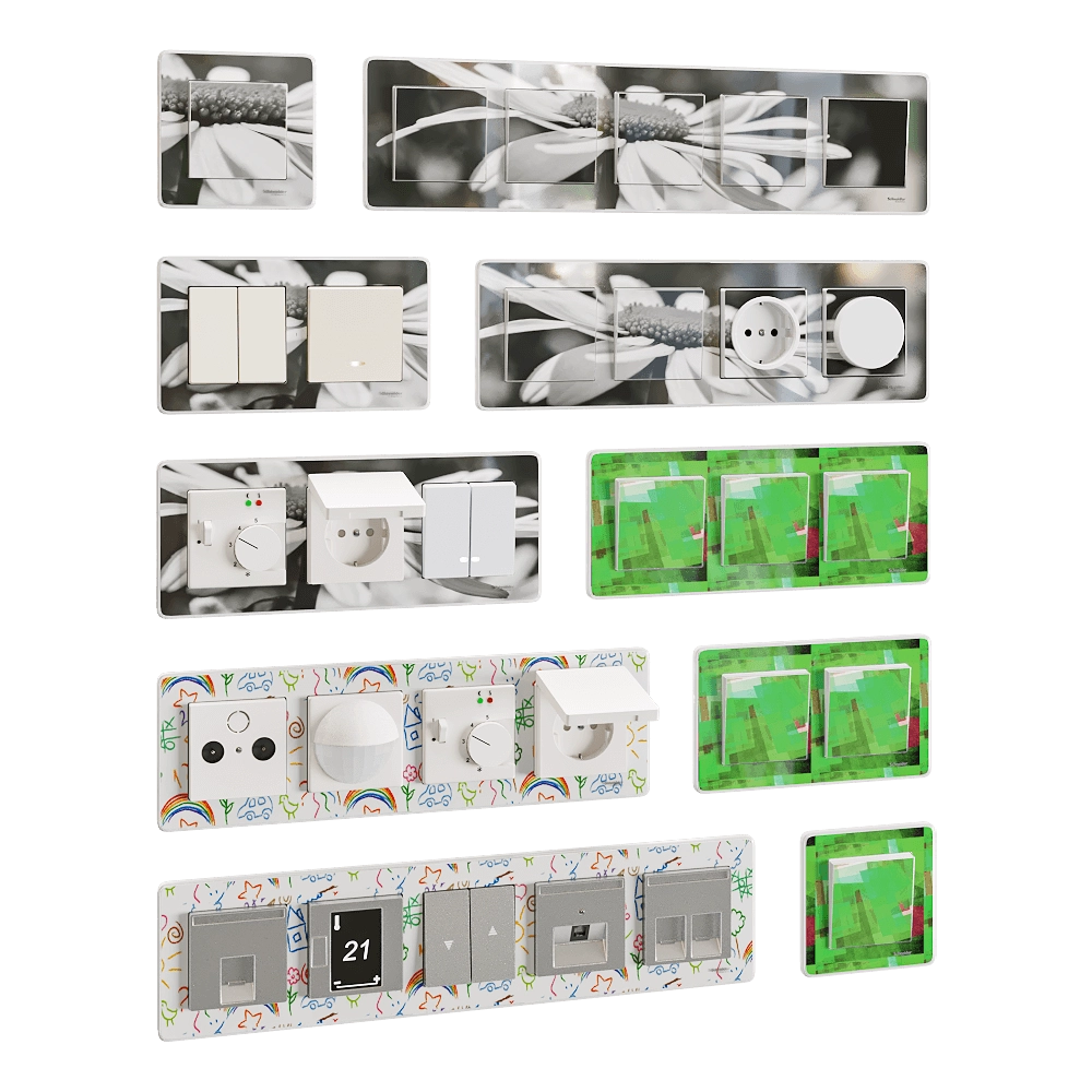 Schneider Electric - Sockets and switches M-Creativ 3D Model