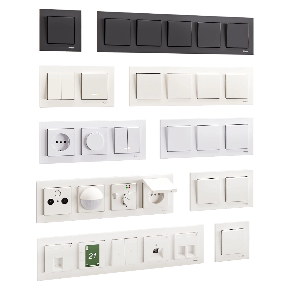 Schneider Electric - Sockets and switches M-Plan 3D Model