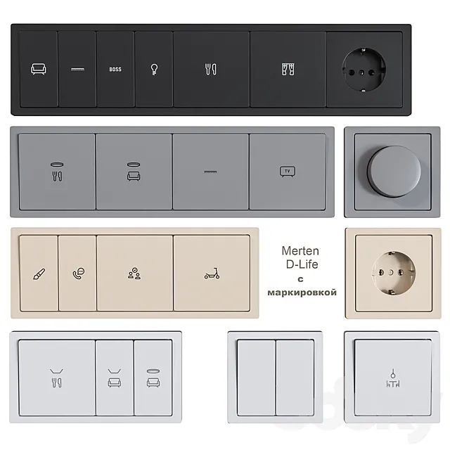 Schneider Electric sockets and switches with markings Free Download