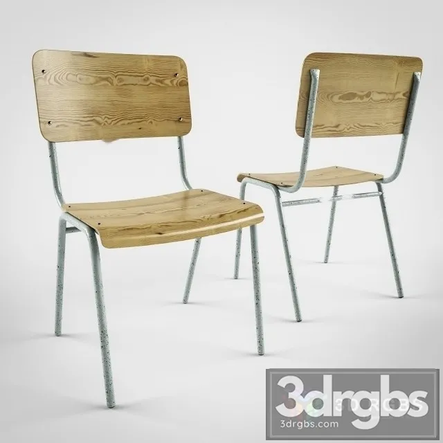 School Chair 3D Model Free
