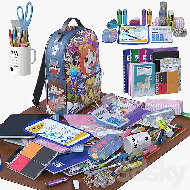 school supplies 3D Model
