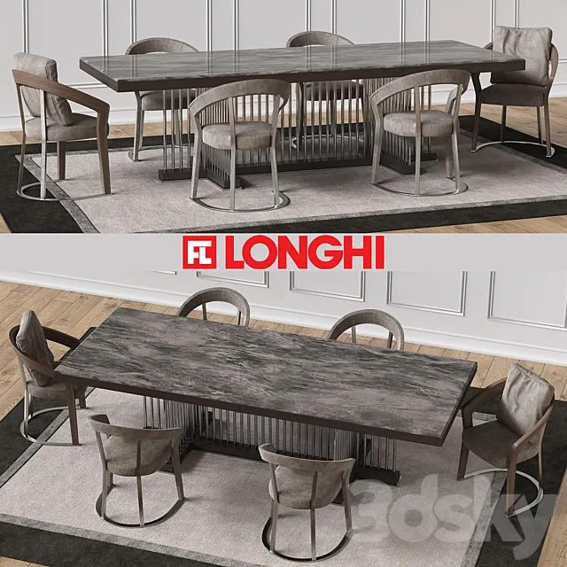 SCHUBERT Marble table & FRANCES Chairs 3DModel