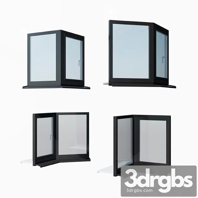 Schuco aws 65 aluminum windows - set 3