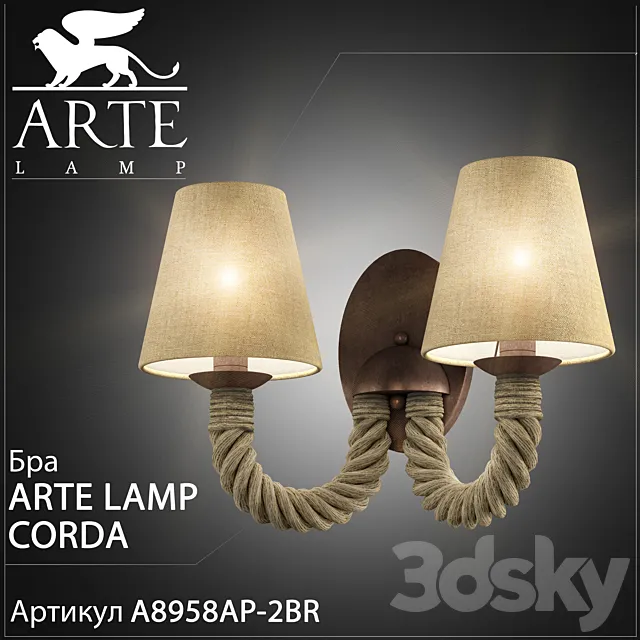 Sconce Arte Lamp Corda A8958AP-2BR 3DModel