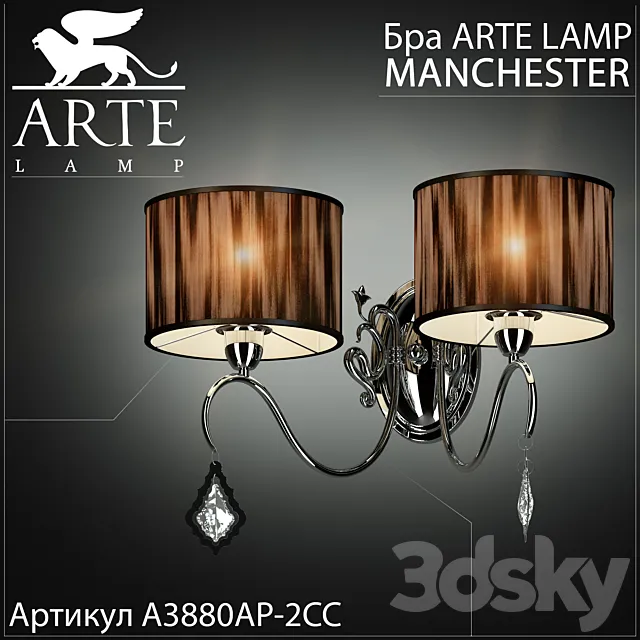 Sconce Arte lamp Manchester A3880AP-2CC 3D Model