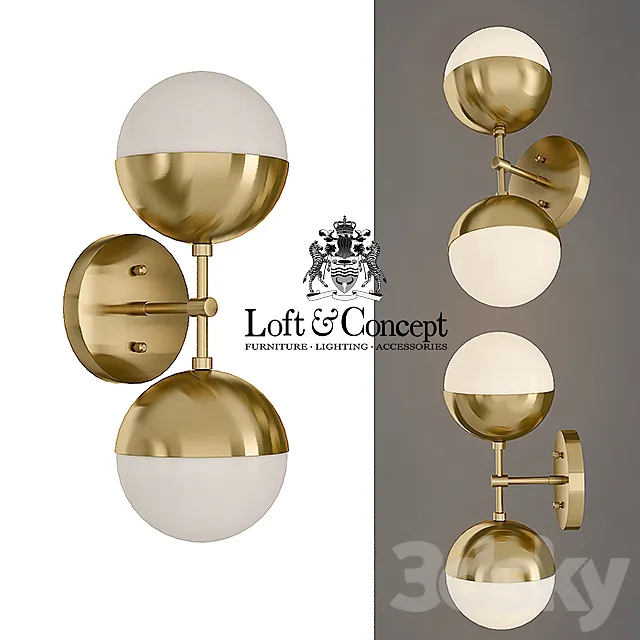 Sconce Copper Light Bra Duos Brass 3DModel