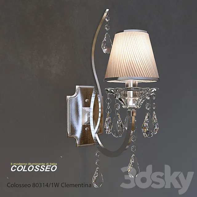 Sconce Crystal COLOSSEO 80314 _ 1W CLEMENTINA Chrome 3D Model
