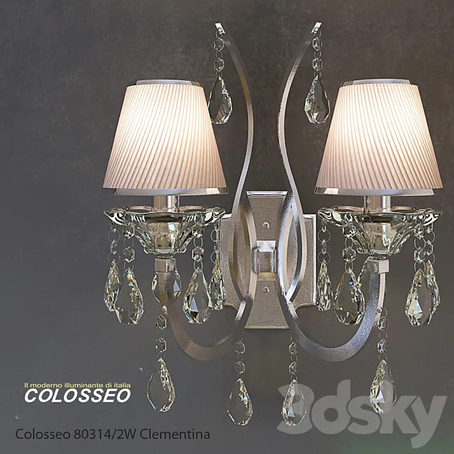 Sconce Crystal COLOSSEO 80314 _ 2W CLEMENTINA Chrome 3DModel