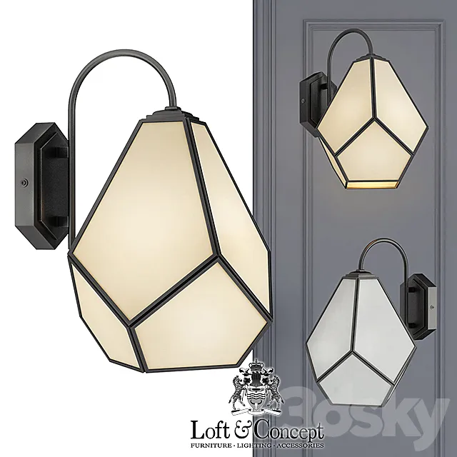 Sconce Geometry Glass Light Bra Milk 3DModel
