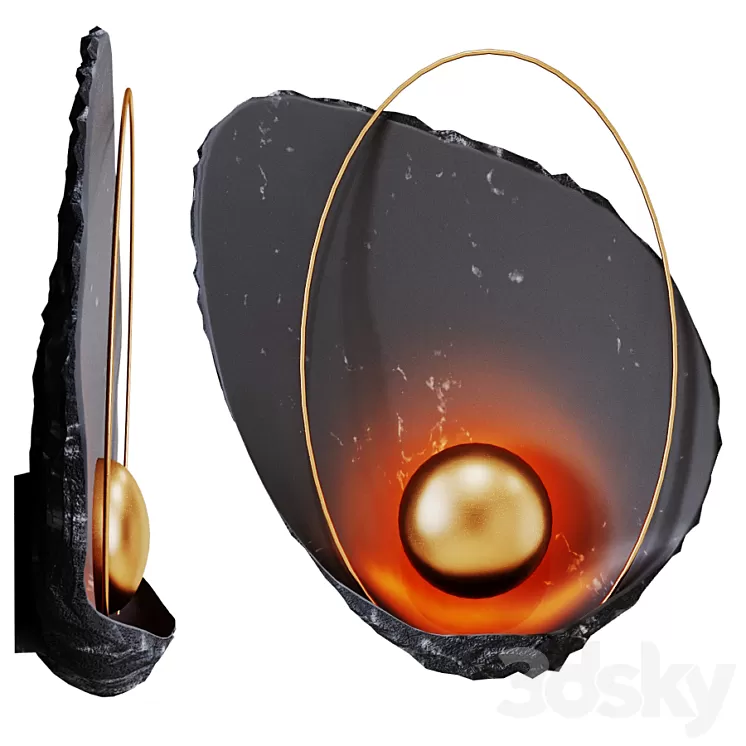 Sconce Ginger & Jagger Pearl Black Wall Lamp 3D Model