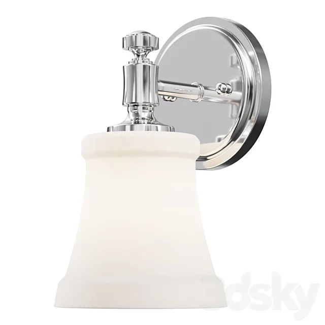 Sconce Mercer White Glass Bath Sconce wall lamp 3D Model