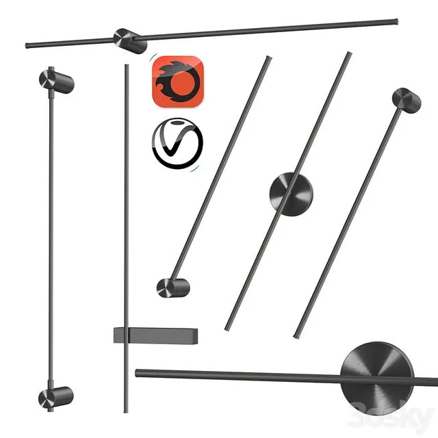 Sconce Trumpet tube Wide collection 3D Model