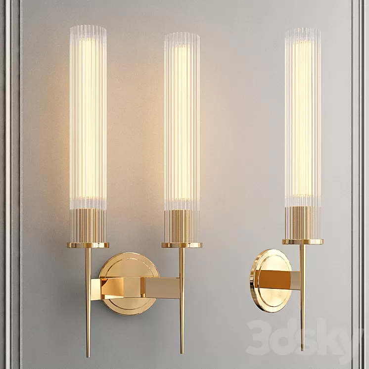 Sconce with glass shade 3D Model