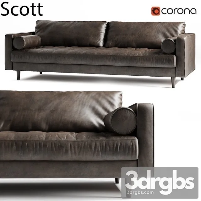 Scott 3 Seater Sofa 3D Model Free