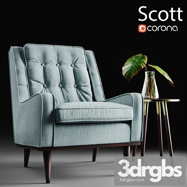Scott armchair 3D Model Free