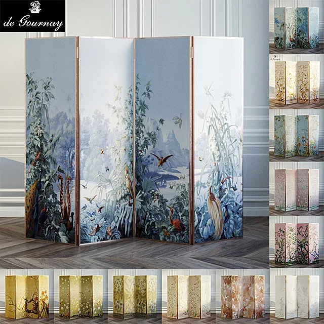 Screen covers with wallpaper De Gournay 3DModel