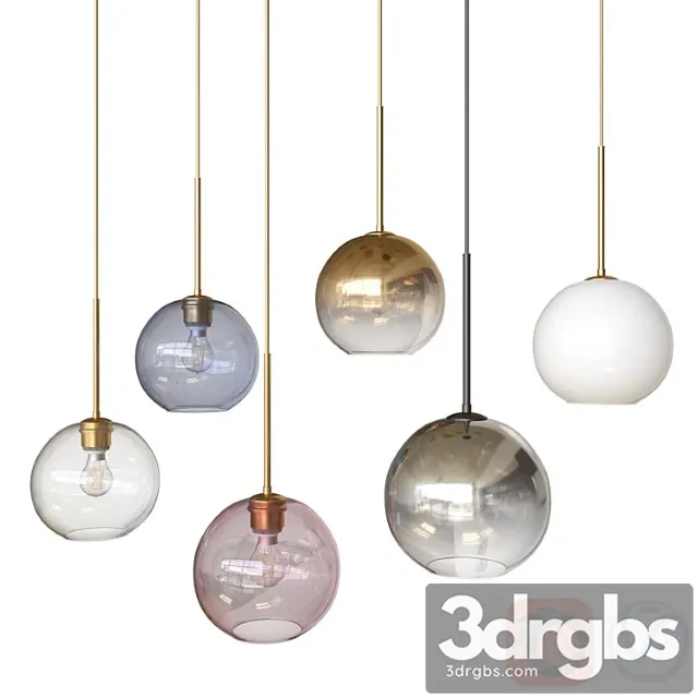 Sculptural glass globe pendant small 3D Model Download