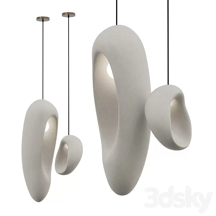Sculptural Illuminated Pendants 3D Model
