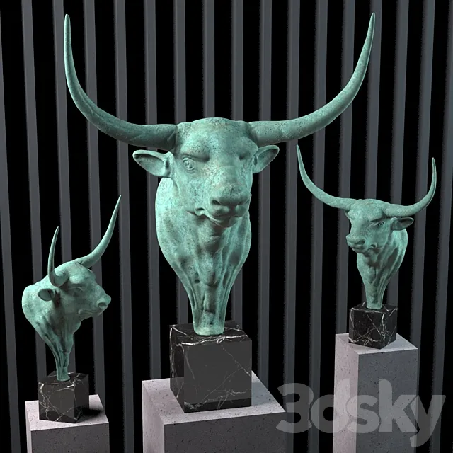Sculpture of a bull's head 3DModel