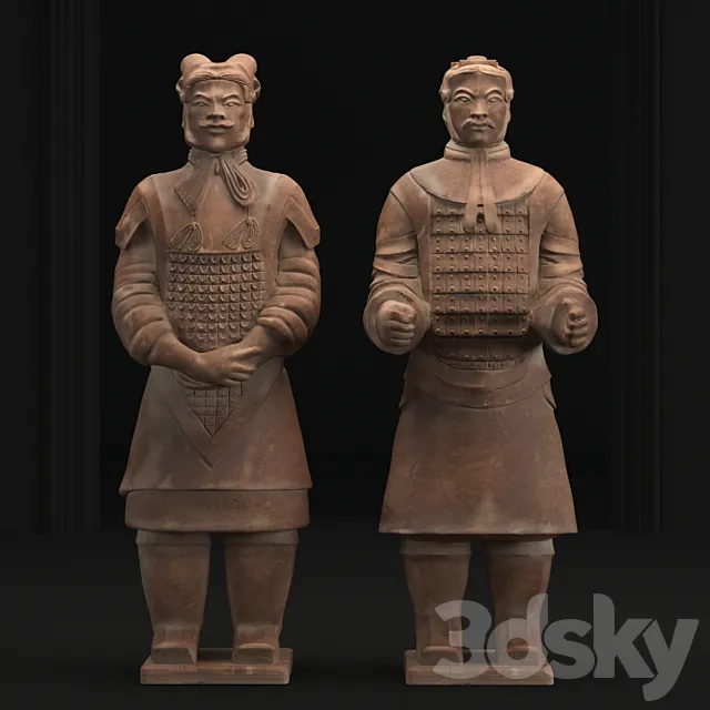 Sculpture of soldiers of the terracotta army 3D Model