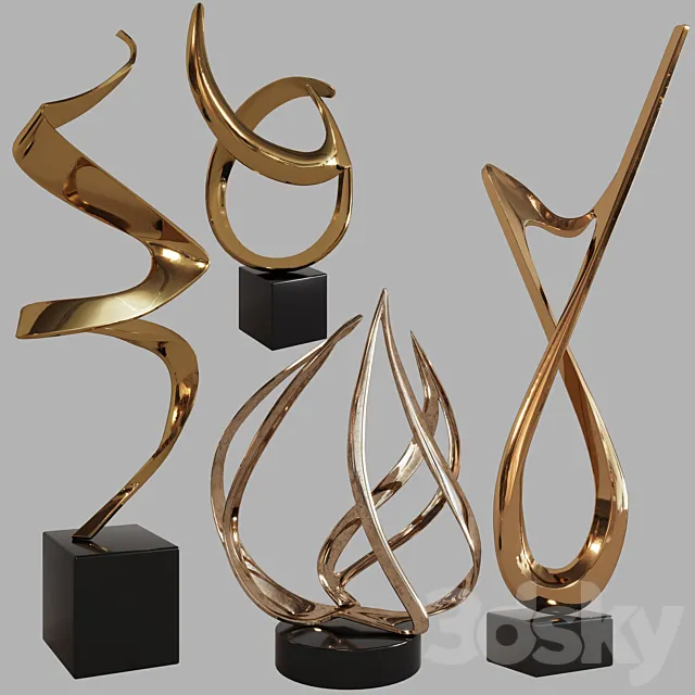 Sculptures decor set by Bob Bennett 03 3DModel