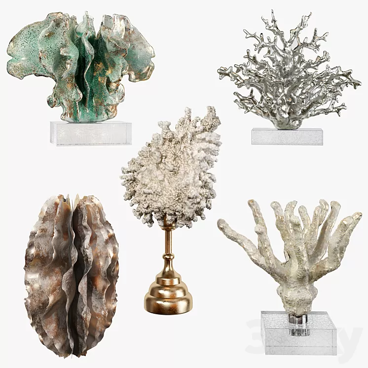 Sculptures of coral reef 01 3D Model Free