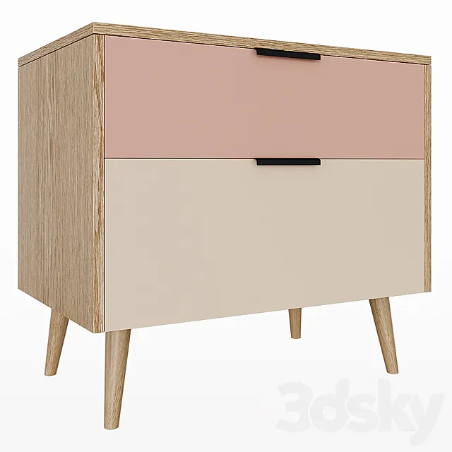 SD Bedside table SK Design Olson Wood 2 3D Model