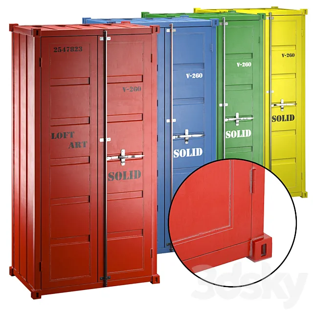 Sea Container wardrobe 4 COLORS 3DModel
