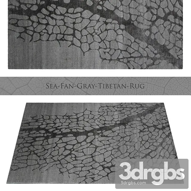 Sea Fan Gray Tibetan Rug 3D Model Free