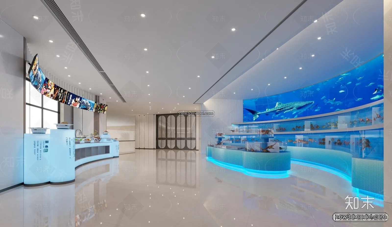 Seafood Restaurant 3D Scene - 3D Blocks - 001